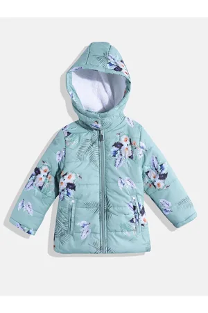 Okane Girls Floral Print Hooded Padded Jacket