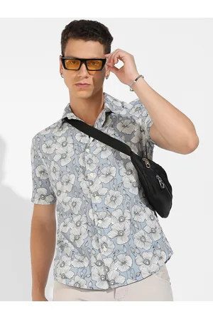 Campus Floral Printed Classic Short Sleeve Casual Shirt