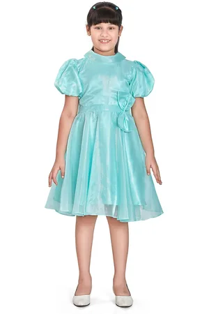 Peppermint Girls Puff Sleeves Bow Detail Fit & Flare Dress