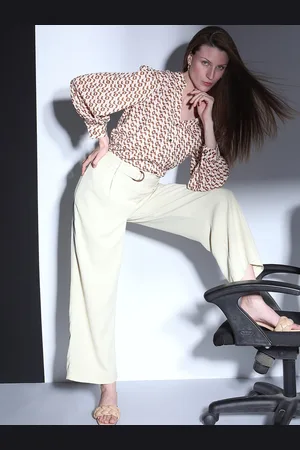 VERO MODA Flared Fit High-Rise Trousers With Belt