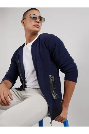 Campus Winter Wear Windcheater Stand Collar Cotton Open Front Jacket