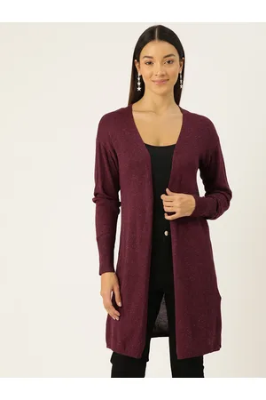 MADAME Women Longline Front-Open Cardigan