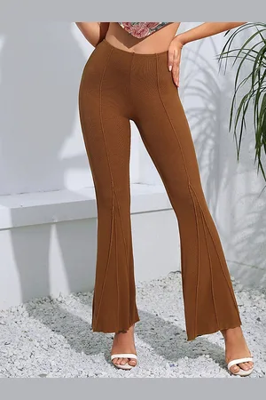 LULU & SKY Women Low-Rise Bootcut Trousers