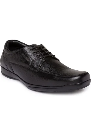 Red Chief Men Black Leather Derbys