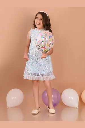 LilPicks Girls Sequined A-Line Party Dress