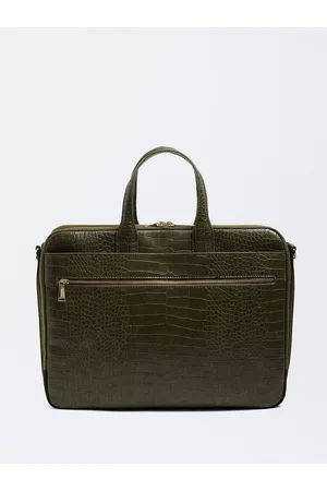 parfois Women Croc Textured PU Structured Handheld Bag