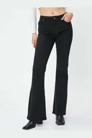 Koton Women Mid-Rise Bootcut Trousers