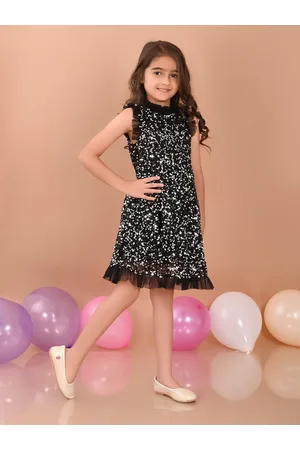 LilPicks Girls Sequined A-Line Party Dress