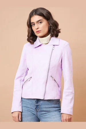 Gipsy Spread Collar Long Sleeves Zip Detail Suede Tailored Jacket