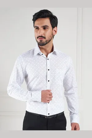 LOUIS STITCH Geometric Printed Comfort Cotton Formal Shirt