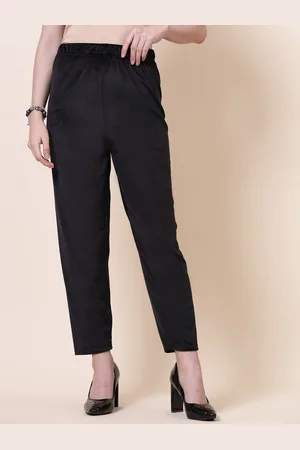 Clora Creation Women Straight Fit Velvet Cigarette Trousers