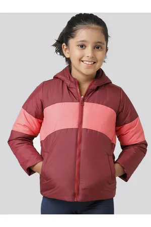 UNDER FOURTEEN ONLY Girls Colourblocked Hooded Bomber Jacket