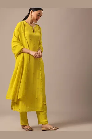 KALKI Fashion Ethnic Motifs Embroidered Straight Kurta & Trouser With Dupatta