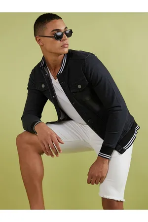 Campus Winter Wear Windcheater Stand Collar Cotton Denim Jacket