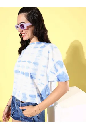 Roadster The Life Co. Pure Cotton Frosty Winters-Tie & Dye Ombre T-shirt
