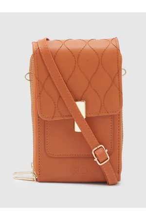 Globus Women Orange Solid Casual Sling Bag