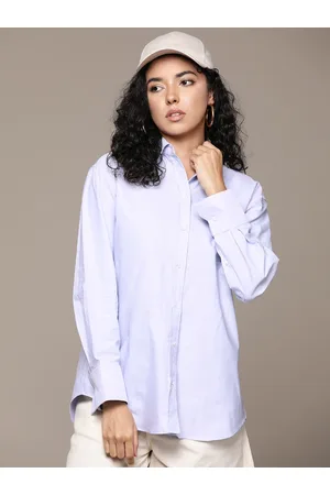 MANGO Women Pure Cotton Oxford Semi Formal Shirt