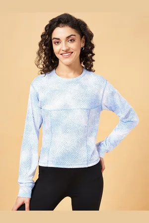 Pantaloons Geometric Printed Long Sleeves Relaxed Fit Running Sports T-shirt