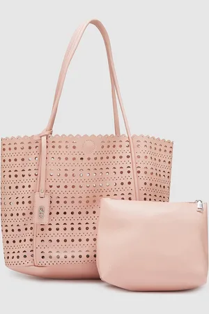 Globus Women Nude Self Design Casual Tote Bag