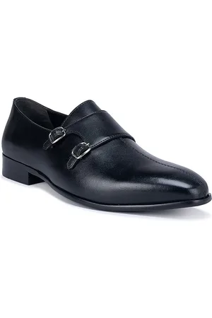 ROSSO BRUNELLO Men Leather Formal Monk Shoes