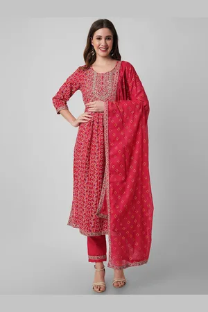 Amayra Ethnic Motifs Printed Sequinned Pure Cotton Kurta With Trousers & Dupatta