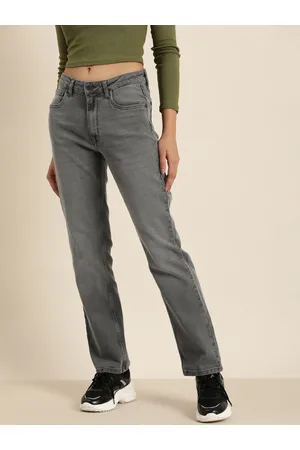 HERE&NOW Women Straight Fit Light Fade Stretchable Jeans