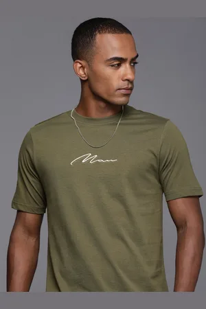 Boohoo Pure Cotton Typography Embroidered Casual T-shirt