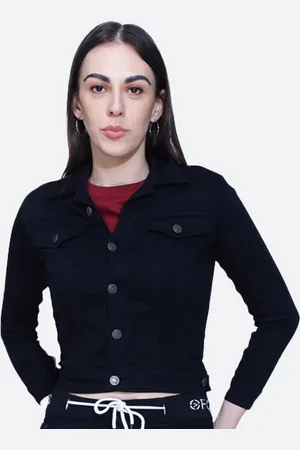 FCK-3 Spread Collar Lightweight Crop Denim Jacket