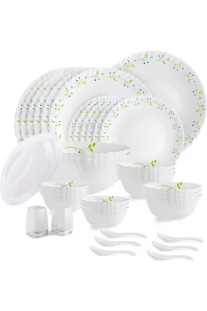 Cello Dazzle Set of 37 Tropical Lagoon Microwave & Dishwasher Safe Opalware Dinner Set