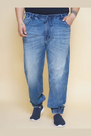 John Pride Men Mid-Rise Light Fade Cotton Stretchable Jogger Jeans