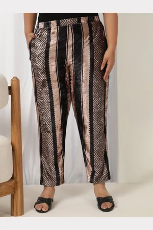 Amydus Women Plus Size Geometric Printed Trouser