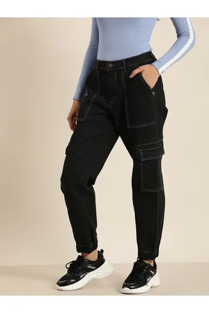 HERE&NOW Women Mid-Rise Stretchable Jogger Jeans