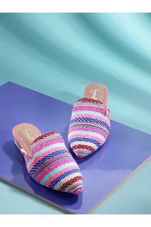 Sangria Women Woven Design Ethnic Mules