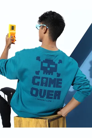 Difference of Opinion Men Typography Printed Fleece Sweatshirt