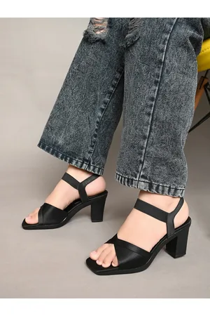 JM Looks Open Toe Platform Heels with Backstrap