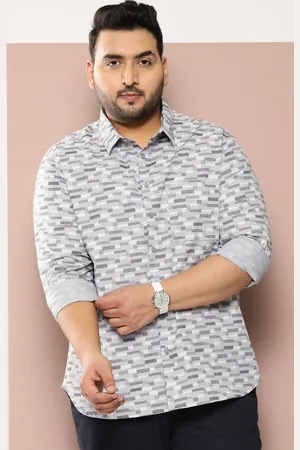 Sztori Men Plus Size Classic Opaque Printed Casual Shirt