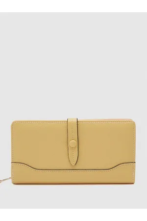 Globus Women Mustard Textured Zip Around Wallet