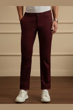 Peter England Men Slim Fit Cotton Rich Cricket Inspired Casual Trousers