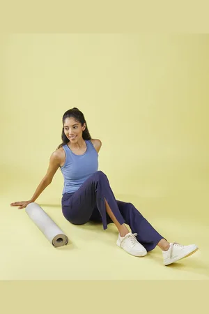 BlissClub Women Bootcut Fit Side Slit Durable Track Pants
