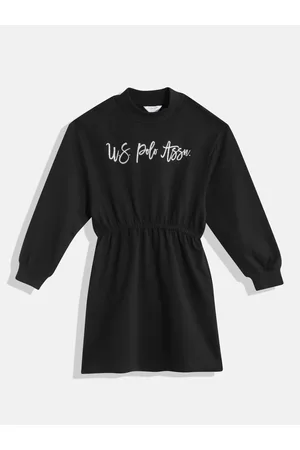 Ralph Lauren Pure Cotton Typography Print Puff Sleeve Jumper Dress