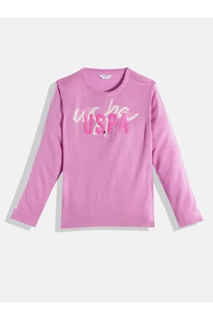 Ralph Lauren Girls Brand Logo Printed Pullover with Sequin Embellished Detail