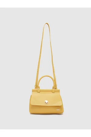 Globus Women Mustard Textured Casual Handheld Bag
