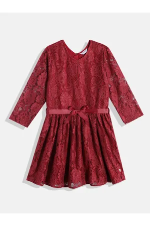 Ralph Lauren Girls Self Design Fit & Flare Dress