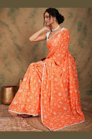 Sangria Women Floral Digital Printed Saree with Blouse Piece