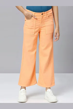 YK Girls Flared Clean Look Pure Cotton Jeans