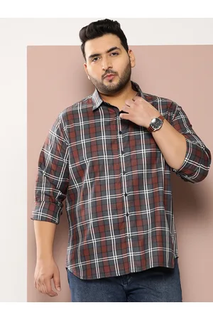 Sztori Men Plus Size Classic Opaque Checked Casual Shirt