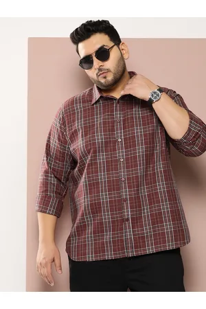 Sztori Men Plus Size Classic Opaque Checked Casual Shirt