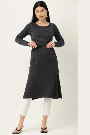 American Eye Waist Tie-Up Side Slits Acrylic Kurta