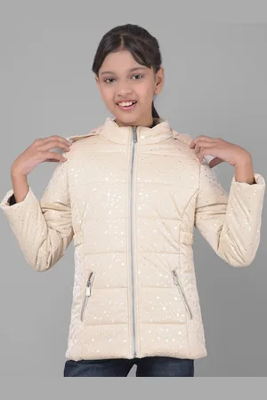 Crimsoune Club Girls Printed Hooded Lightweight Puffer Jacket