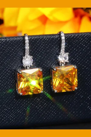 Designs & You Gold Plated American Diamond Drop Earrings